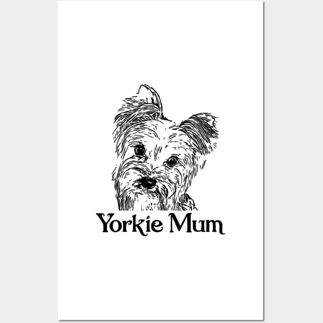 Yorkshire Terrier Black Print Artwork Wall Art by NikkiBear67